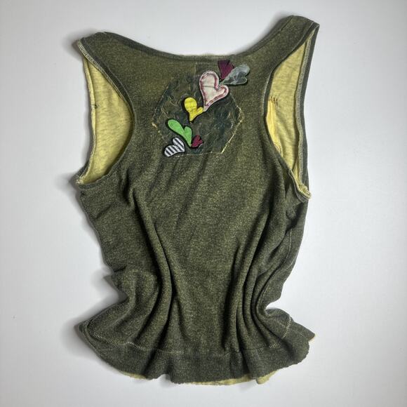 Rare Varno Y2K Harajuku Tank S/M Handmade Patch Beaded Embroidered Top - Picture 4 of 12